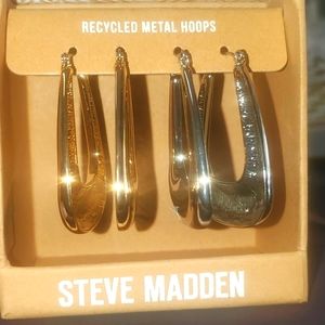 Steve Madden Metal Hoop Earrings